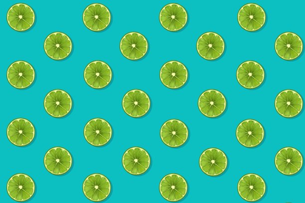 夏季图案与许多酸橙片图片下载