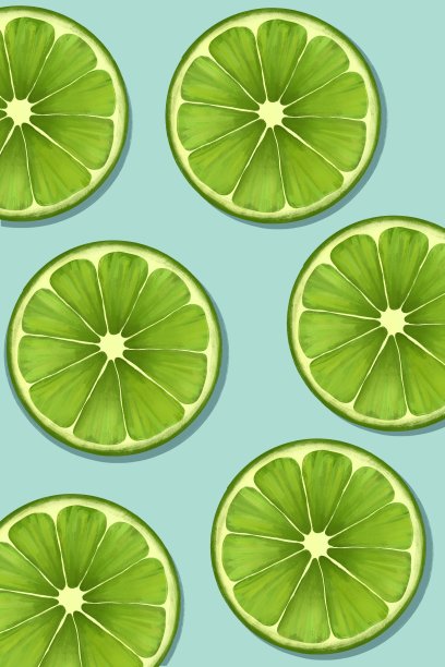 夏季模式与六个酸橙片图片下载