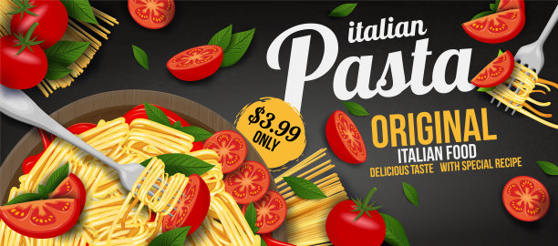 意大利面，叉子，罗勒和酱汁。图片下载