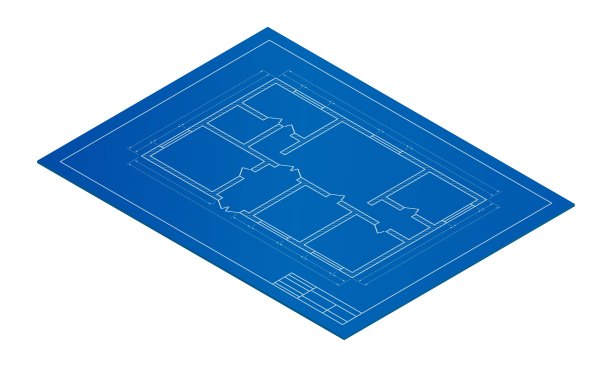 等距矢量图设计图，房子被隔离在白色背景上。现实的公寓平面图蓝图图标在平面卡通风格。无家具的地面平面图。图片下载