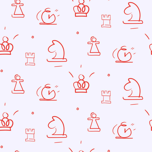 无缝模式与不同的棋子。图片下载