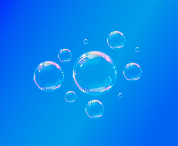 气泡位于透明的背景上图片下载