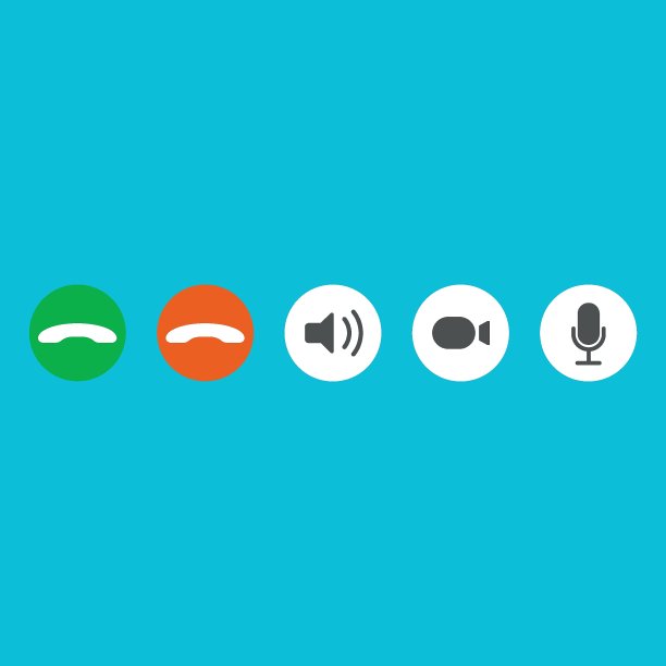 视频呼叫图标集。EPS-10图片下载