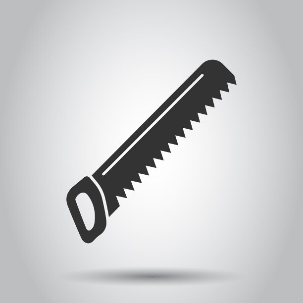 锯片图标在平面风格的工作工具上图片下载