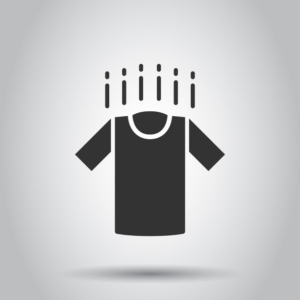 t恤图标在平风格休闲服上的白色图片下载