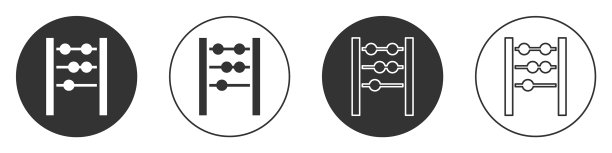 黑色算盘图标孤立在白色背景上图片下载