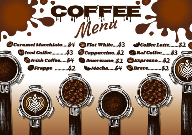 咖啡厅的菜单图片下载