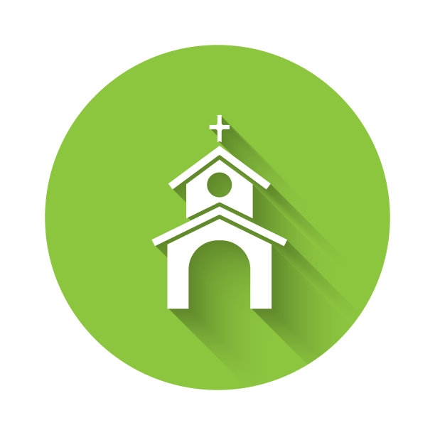 白色教堂建筑，图标孤立与长图片下载