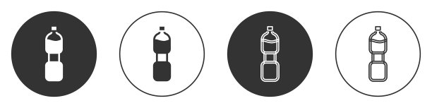 黑色瓶子水图标孤立在白色图片下载