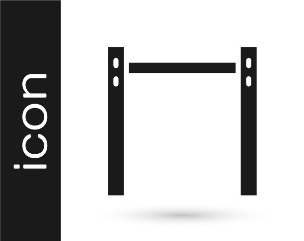 黑色运动横栏图标孤立在白色上图片下载