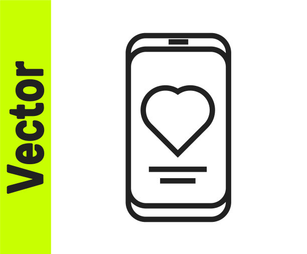 带有心率监视器的黑线智能手机图片下载