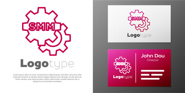 标识型线SMM图标隔离在白色上图片下载