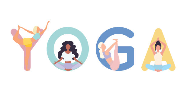 设置瑜伽姿势的妇女在各种姿势图片下载