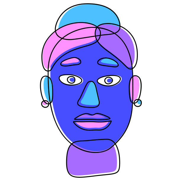 有轮廓的抽象人脸图片下载