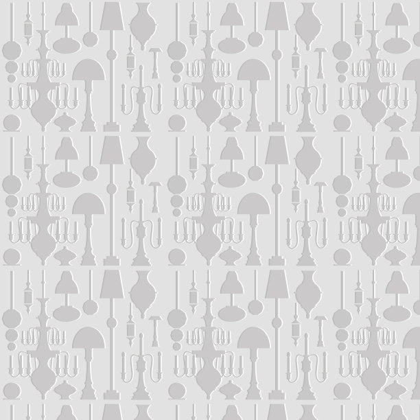 设置灯和吊灯孤立在白色图片下载