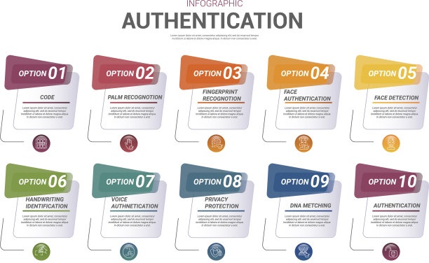 信息图中的身份验证模板图标图片下载
