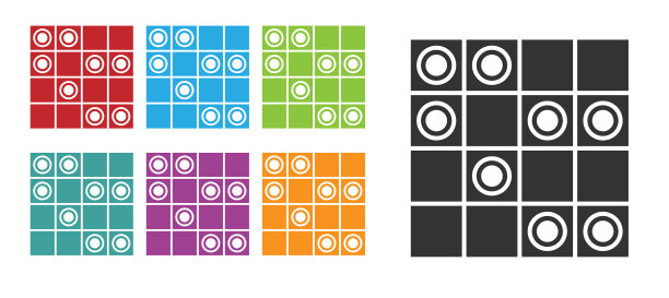 棋盘游戏黑棋图标孤立上图片下载