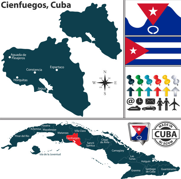 古巴西恩富戈斯地图图片下载