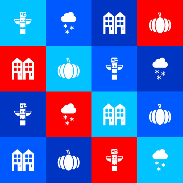 设置加拿大图腾柱云与雪屋图片下载