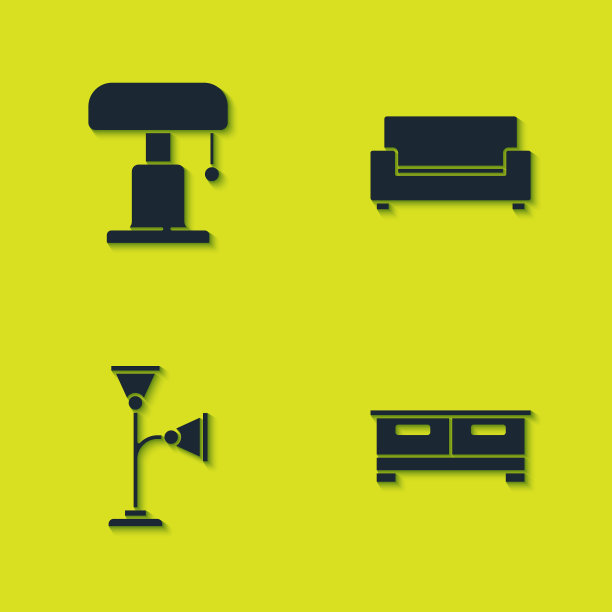 设置台灯、衣柜、抽屉、地板和沙发图片下载