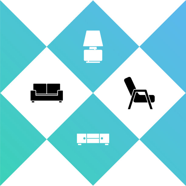 设置沙发，衣柜，抽屉，台灯和扶手椅图片下载