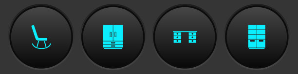 设置扶手椅衣柜办公桌和图标图片下载