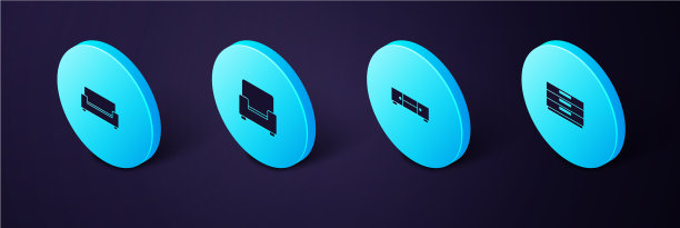 设置等距衣柜、抽屉、扶手椅和图片下载