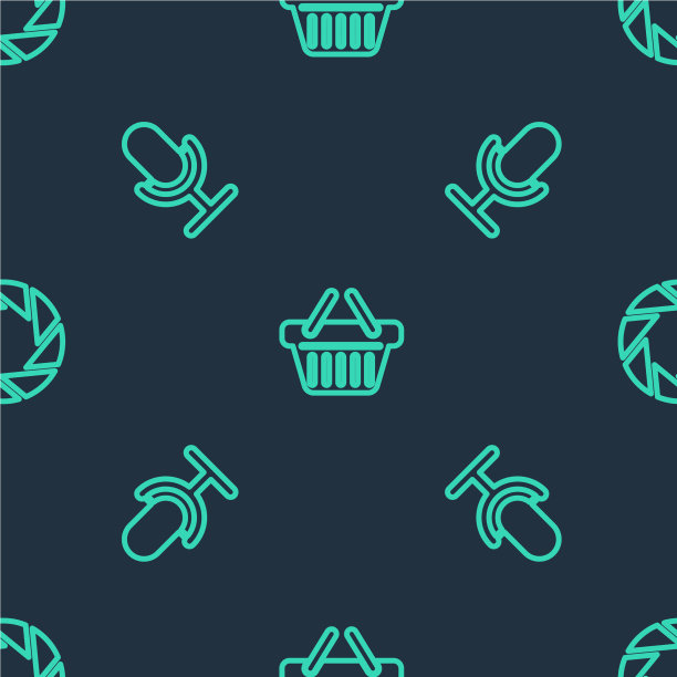 设行购物篮、麦克风和摄像头图片下载