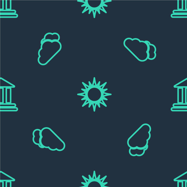 设线，太阳云和银行大楼无缝衔接图片下载