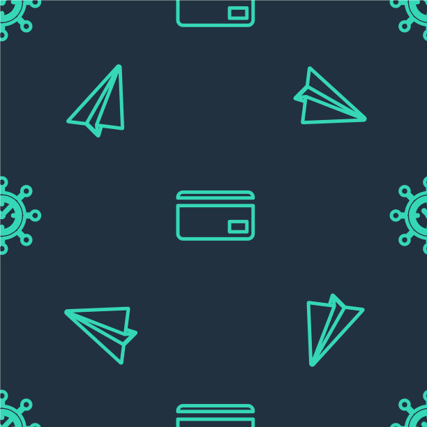 设行信用卡、纸飞机和时钟图片下载