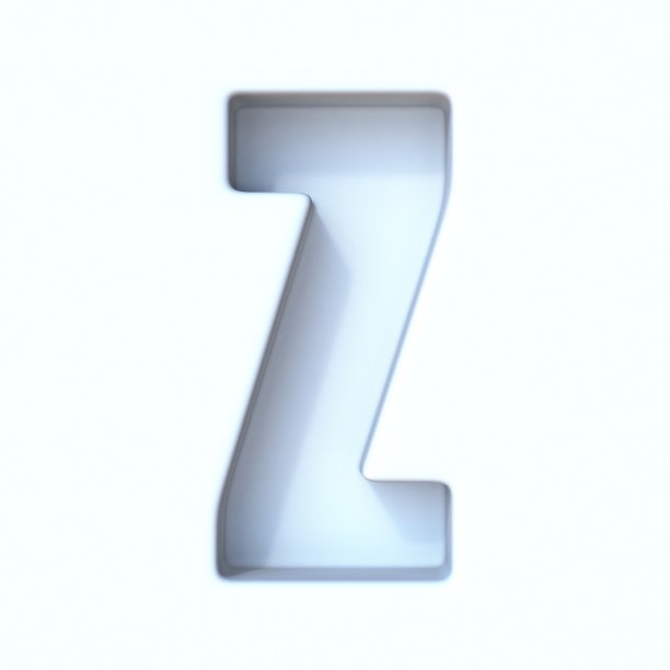 白色洞阴影字体字母Z 3D图片下载