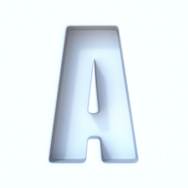 白色洞阴影字体字母A 3D图片下载