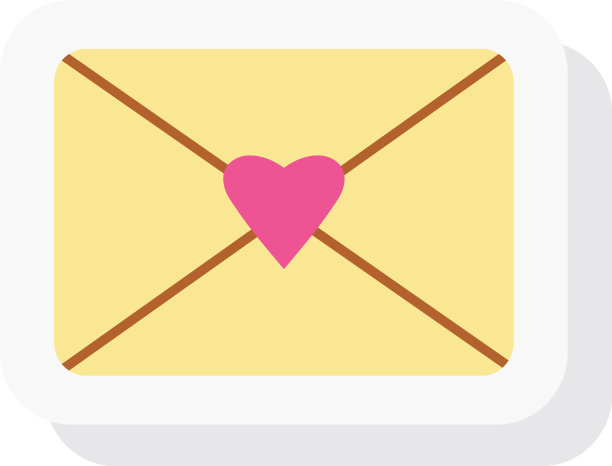 爱卡与心贴纸和平风格的图标图片下载