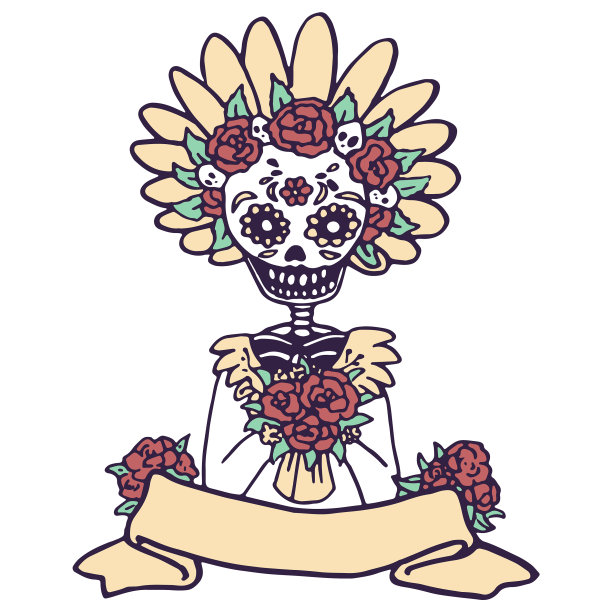 在白色孤立的背景下，圣死圣的旗帜图片下载