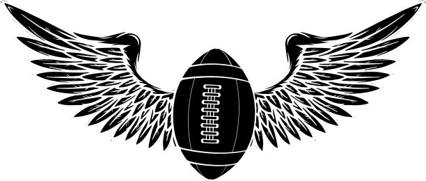 长着黑色翅膀的美式足球气球图片下载