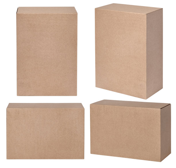 套棕色纸箱模型孤立图片下载