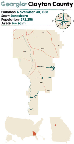 绘制佐治亚州克莱顿县的地图图片下载