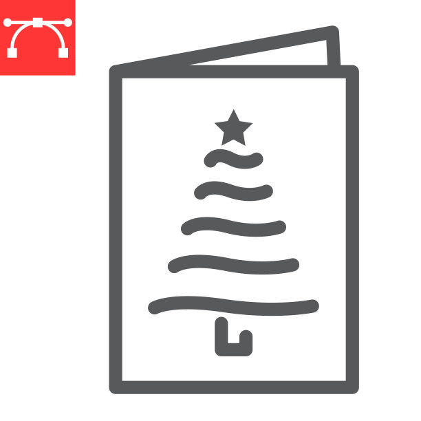 圣诞贺卡线图标圣诞快乐图片下载