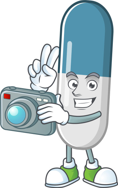 维生素丸摄影师吉祥物设计理念图片下载