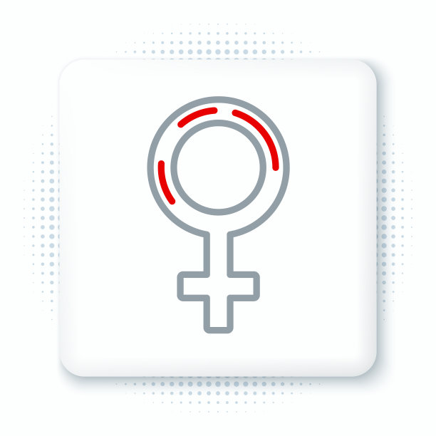 线女性性别符号图标孤立在白色图片下载