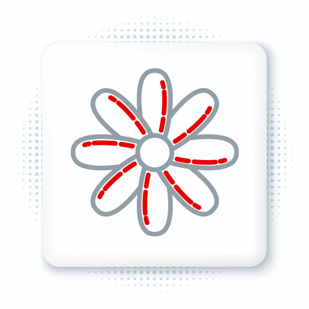 线花图标孤立的白色背景图片下载