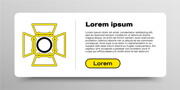 线电影聚光灯图标孤立在白色图片下载