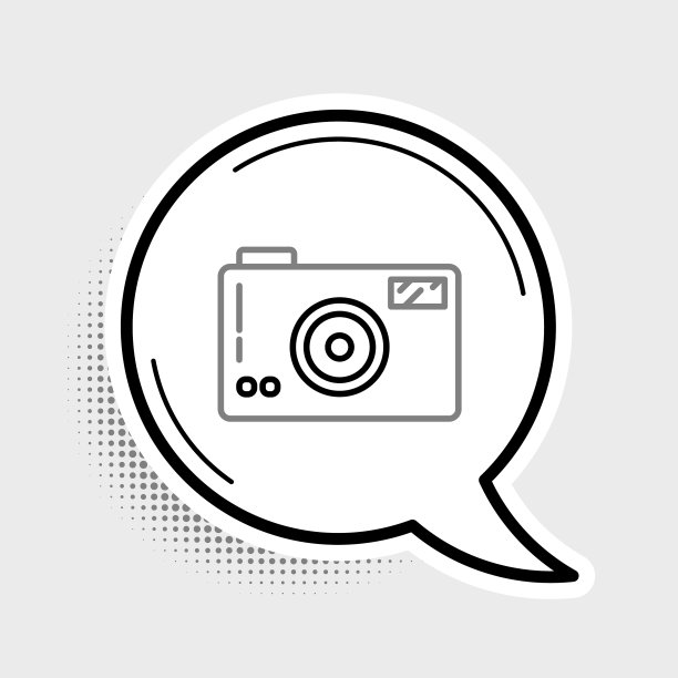 线照片相机图标孤立在灰色背景图片下载