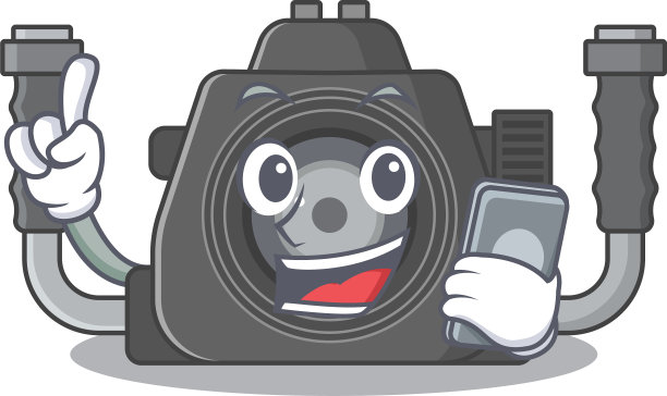 吉祥物设计水下摄像讲话图片下载