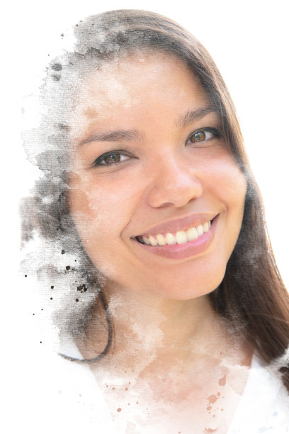 一幅有创意的女性绘画肖像图片下载