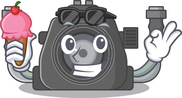 卡通人物水下相机抱着一个图片下载