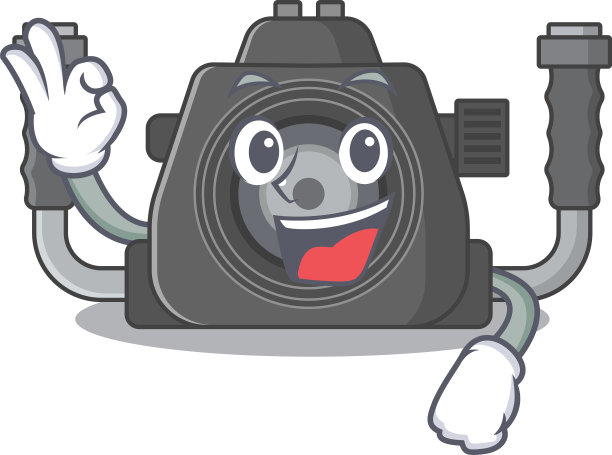 水下相机卡通人物设计风格图片下载