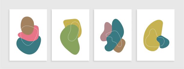 抽象的污斑形状。液体形态要素。流体动力彩色形式旗帜。梯度抽象液体形状图片下载