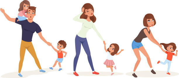 疲惫的父母和过度活跃的孩子声称图片下载