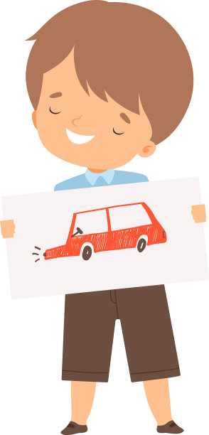 微笑的男孩展示纸和图片汽车图片下载